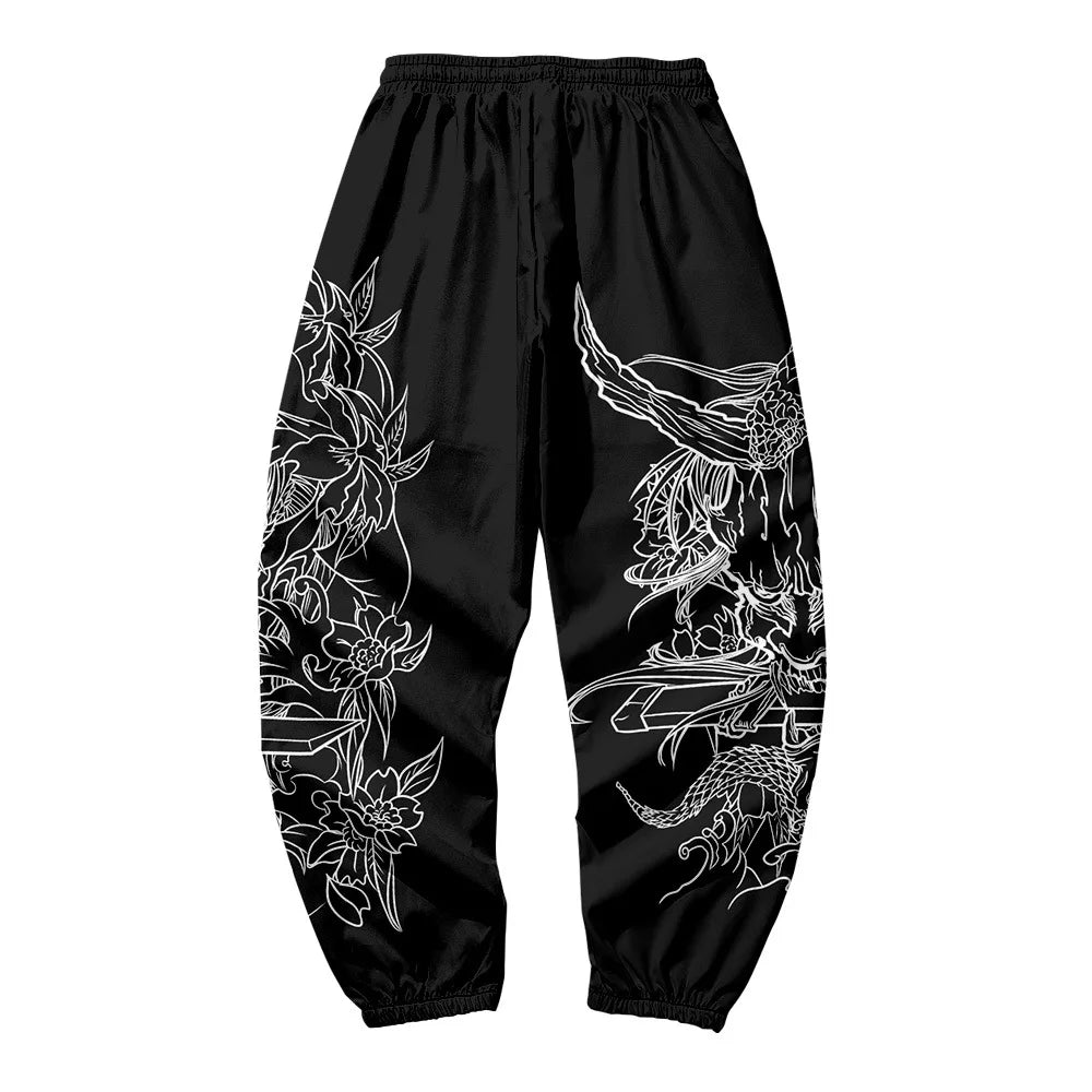 2021 Joggers Harajuku Sweatpant Fashion Men Pocket Cargo Pants Hip Hop Black Print Trousers Sweatpants
