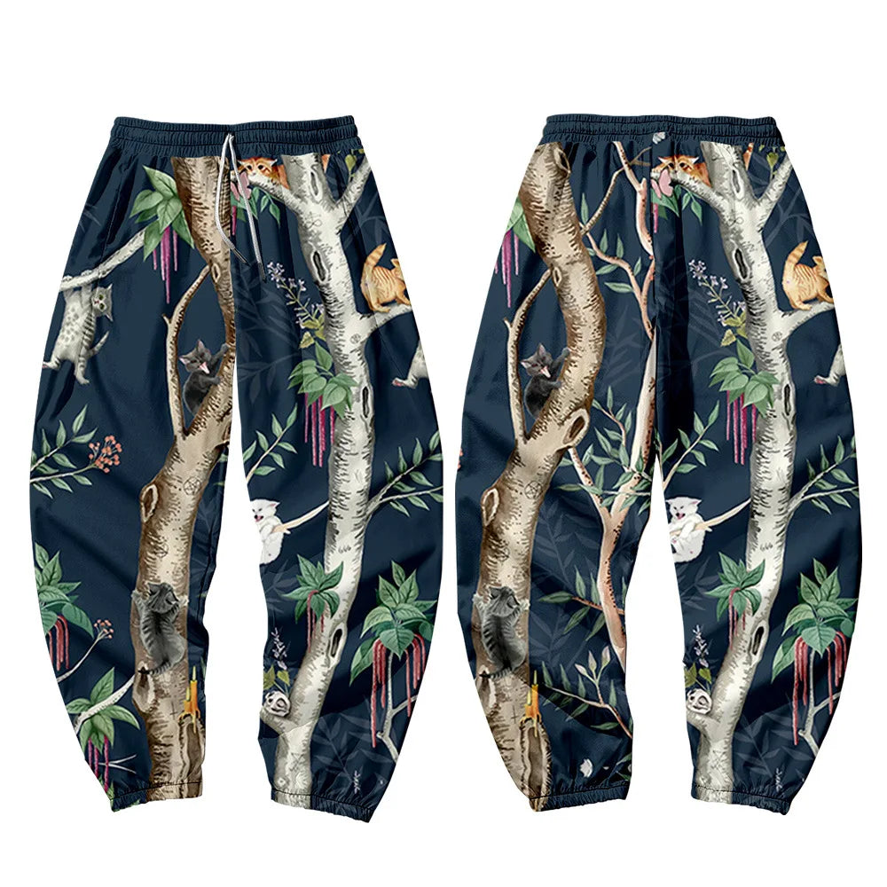2021 Joggers Harajuku Sweatpant Fashion Men Pocket Cargo Pants Hip Hop Black Print Trousers Sweatpants