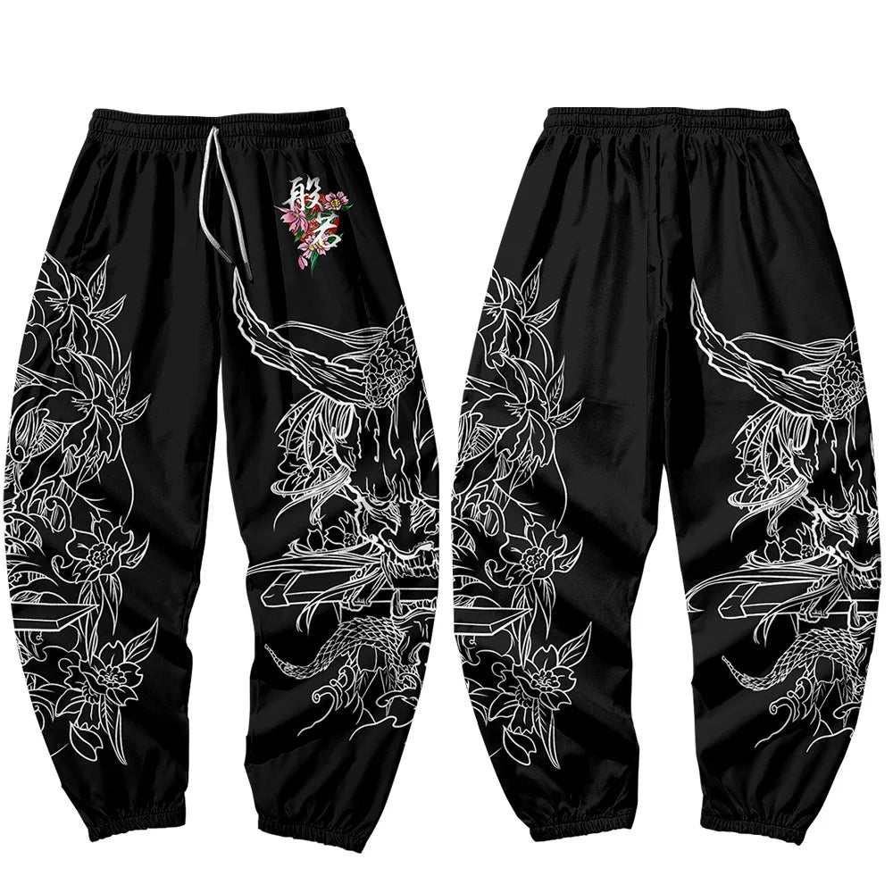 2021 Joggers Harajuku Sweatpant Fashion Men Pocket Cargo Pants Hip Hop Black Print Trousers Sweatpants