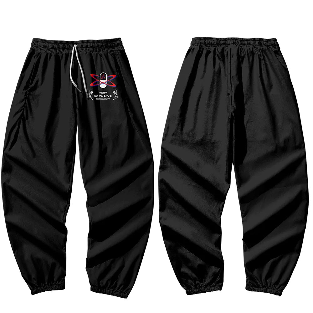 2021 Joggers Harajuku Sweatpant Fashion Men Pocket Cargo Pants Hip Hop Black Print Trousers Sweatpants