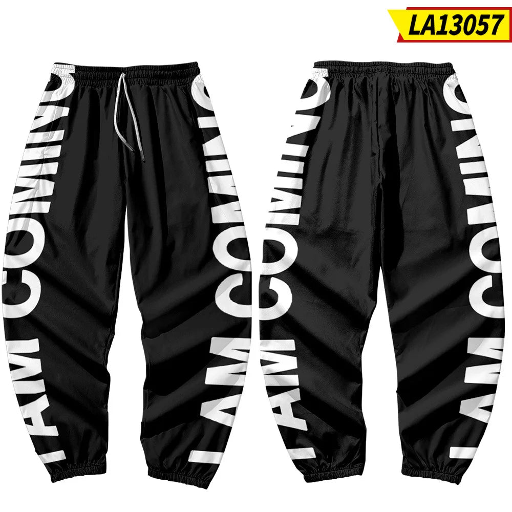 2021 Joggers Harajuku Sweatpant Fashion Men Pocket Cargo Pants Hip Hop Black Print Trousers Sweatpants