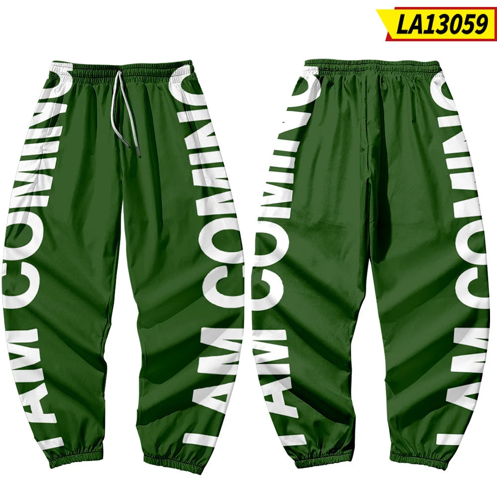 2021 Joggers Harajuku Sweatpant Fashion Men Pocket Cargo Pants Hip Hop Black Print Trousers Sweatpants