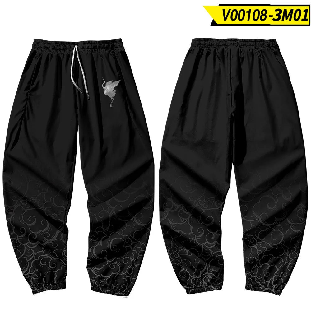 2021 Joggers Harajuku Sweatpant Fashion Men Pocket Cargo Pants Hip Hop Black Print Trousers Sweatpants