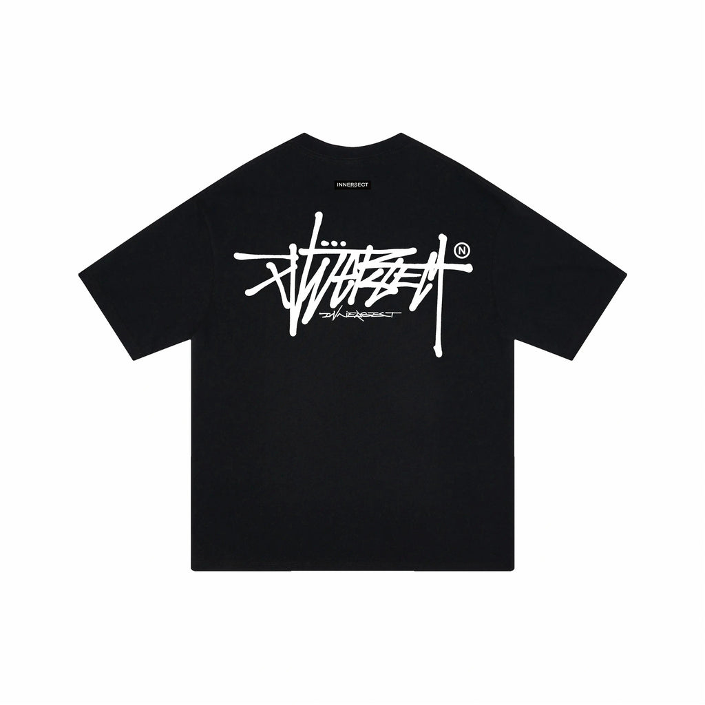 Graffiti Logo Oversized T-Shirt Men Women Streetwear Hip Hop Short Sleeve Tee