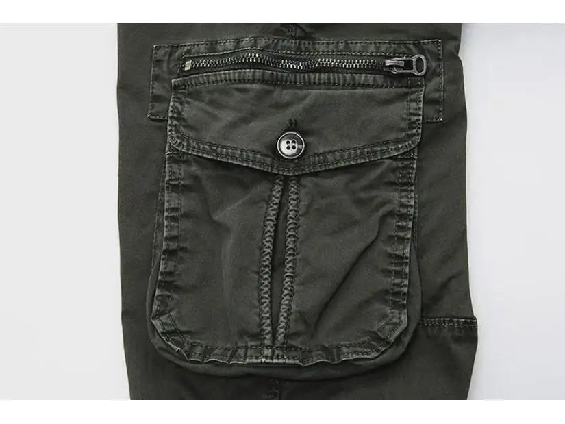 Jaysce Men Casual Joggers Solid Color Pants Men Cotton Elastic Trousers Military Style