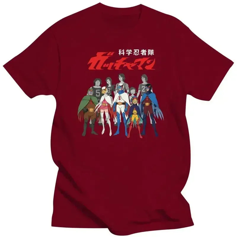 Men Clothing Graphic TShirts Oversized  Battle of The Planets Gatchaman Alter Ego Line-Up  Mens T-Shirt (Black) Oversized Summer