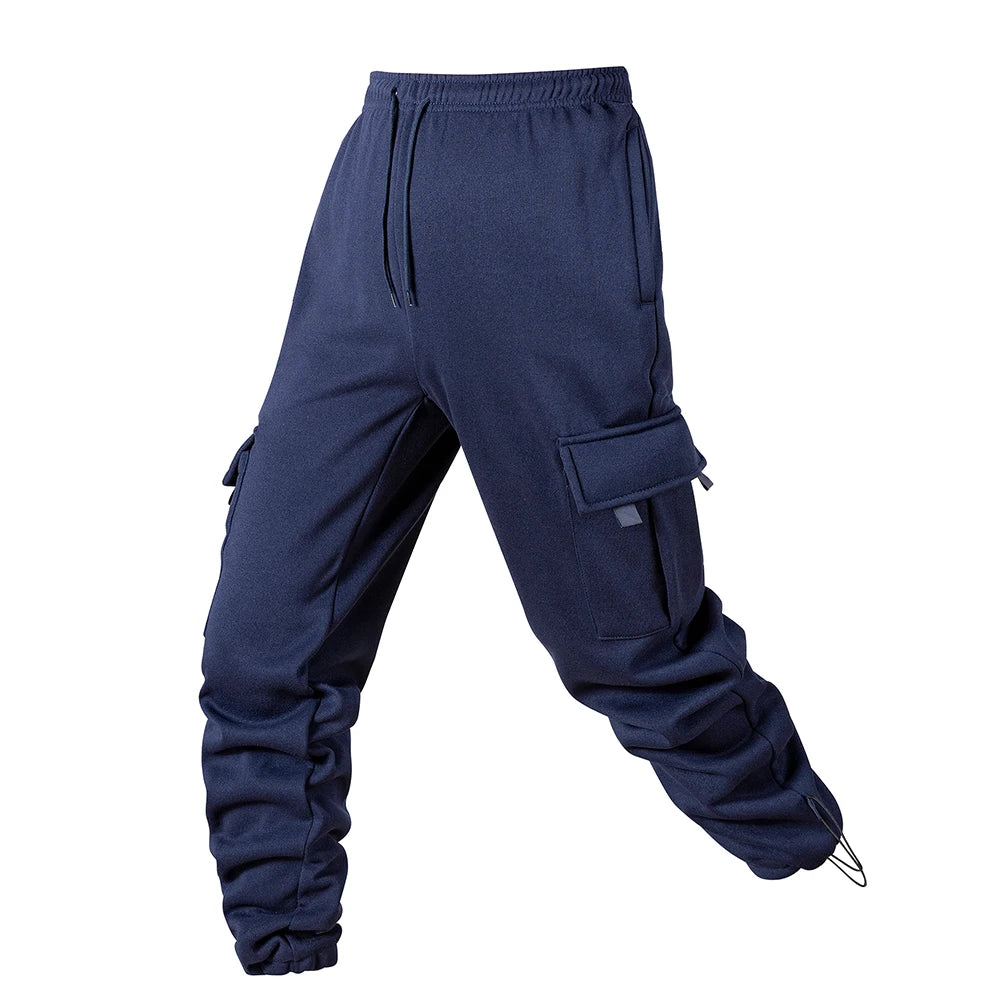 Men's Joggers Pants Loose Drawstring Long Pants Men Multi-pocket Sweatpants