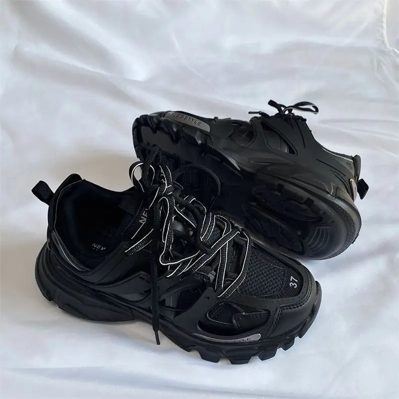 Brand Design Black Chunky Sneakers Unisex Fashion New Men's Dad Shoes