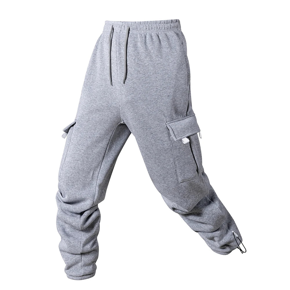 Men's Joggers Pants Loose Drawstring Long Pants Men Multi-pocket Sweatpants