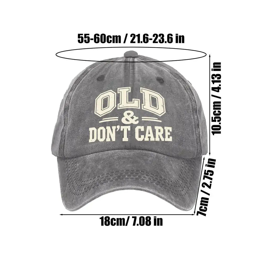 Vintage Baseball Caps Retro OLD Dont Care  printing Hat Unisex Style Distressed Washed