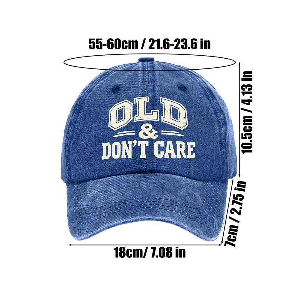Vintage Baseball Caps Retro OLD Dont Care  printing Hat Unisex Style Distressed Washed