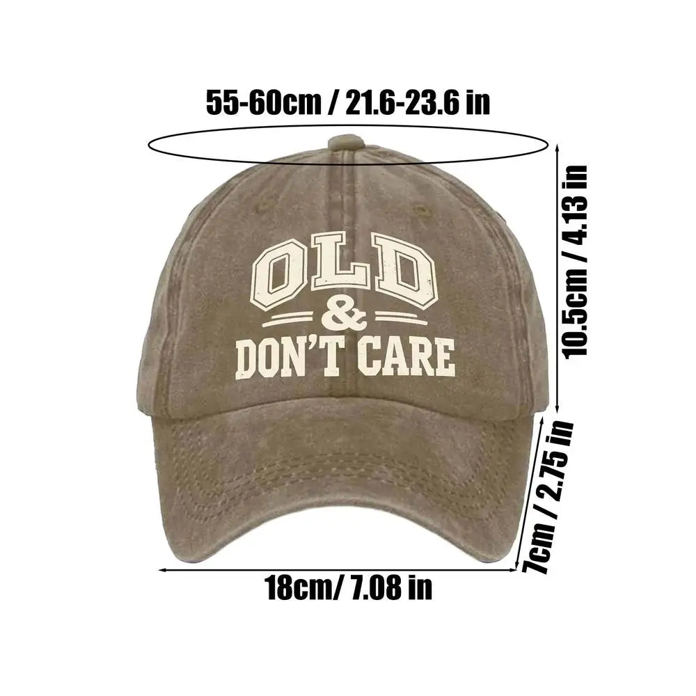 Vintage Baseball Caps Retro OLD Dont Care  printing Hat Unisex Style Distressed Washed