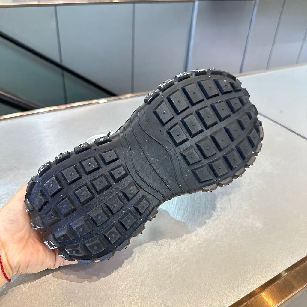Chunky Sneakers Mens Designer Tire Sole Sport Shoes Fashion Casual Microfiber Leather