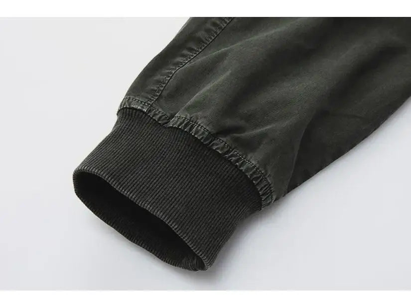 Jaysce Men Casual Joggers Solid Color Pants Men Cotton Elastic Trousers Military Style