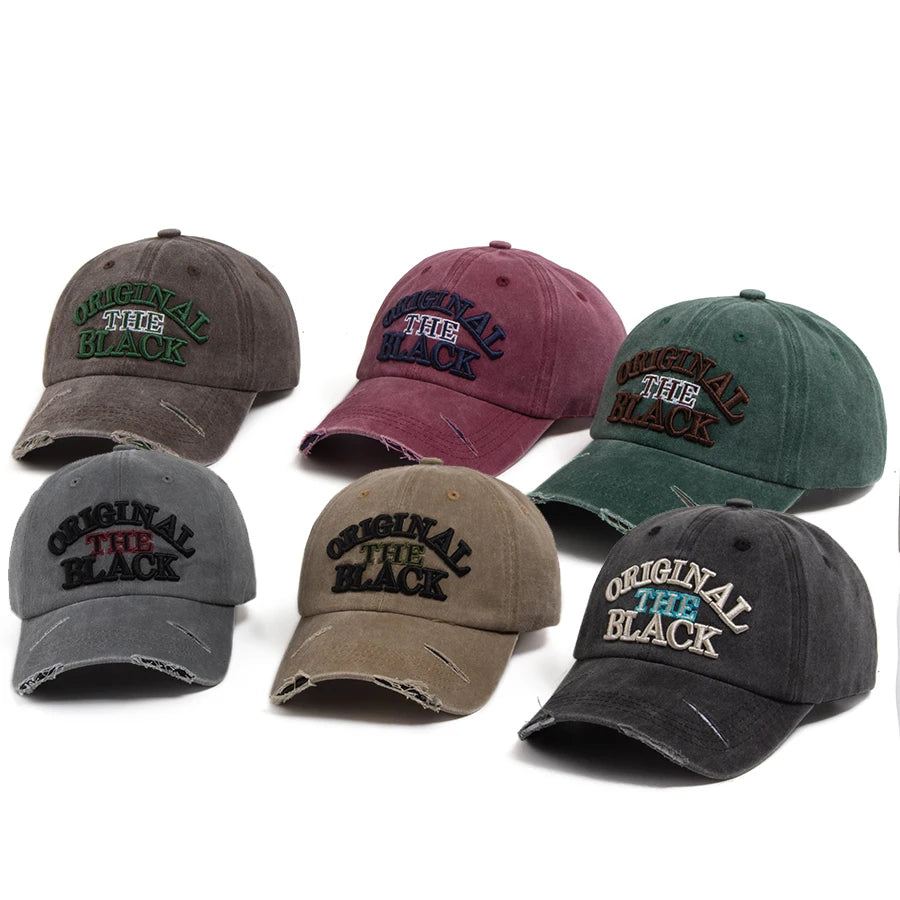 Vintage Baseball Cap Men Women Letter Embroidery Snapback Spring Summer Washed