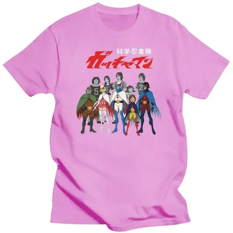 Men Clothing Graphic TShirts Oversized  Battle of The Planets Gatchaman Alter Ego Line-Up  Mens T-Shirt (Black) Oversized Summer