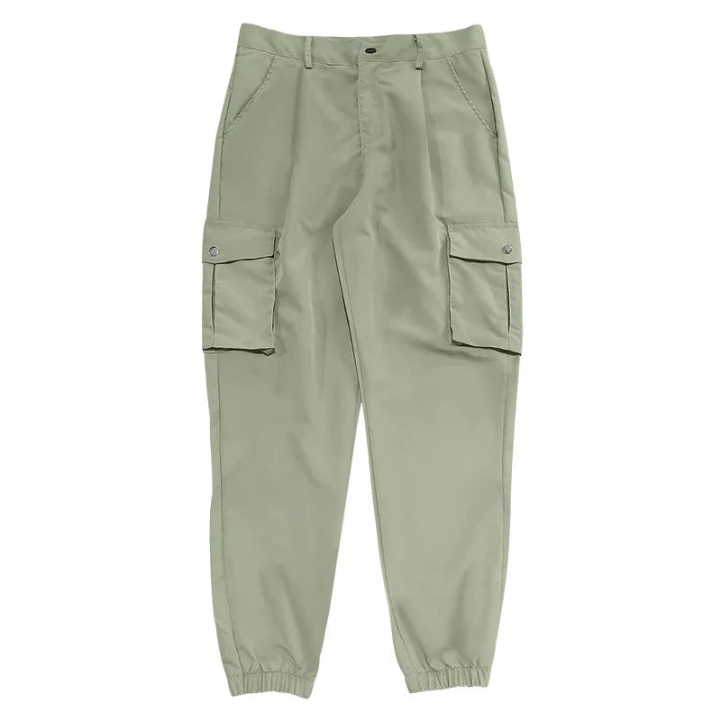Men's Cargo Jogger Pants Multi Pocket Elastic Waist Casual Trousers