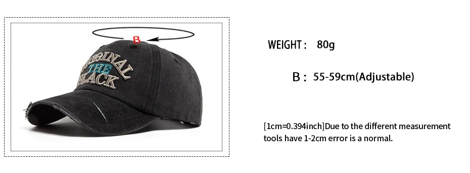 Vintage Baseball Cap Men Women Letter Embroidery Snapback Spring Summer Washed