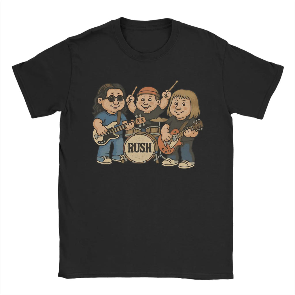 Oversized T Shirt Beach  Rock Music Rush Band Fashion T Shirts  Pure Cotton Tshirt for Men Y2K Casual Big Size Short Sleeve Tees