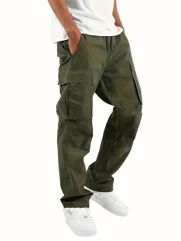 2025Mens Casual Jogger Pants Relaxed Fit Cargo Pants Drawstring Sweatpants Hiking Outdoor Twill Sport Pants