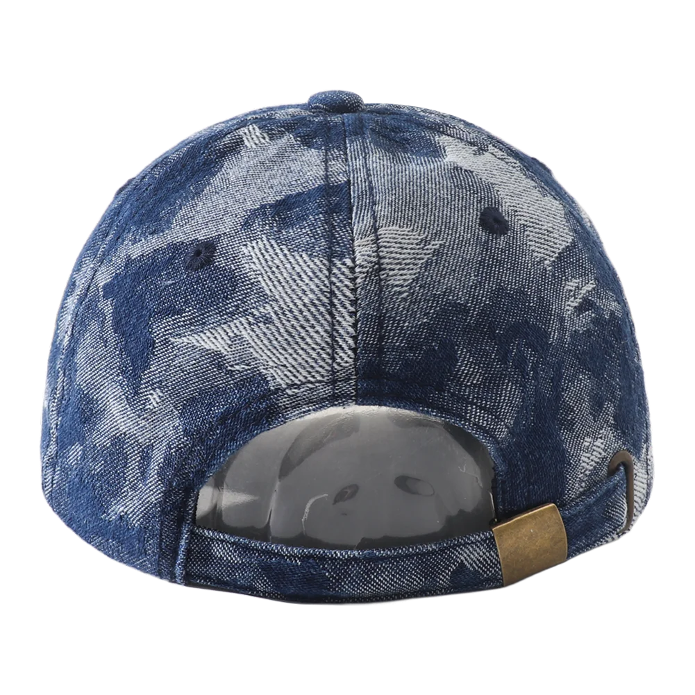Vintage Distressed Denim Baseball Cap Adjustable Hip Hop Streetwear
