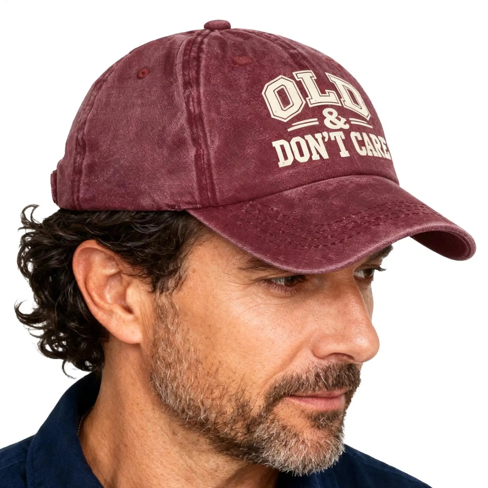 Vintage Baseball Caps Retro OLD Dont Care  printing Hat Unisex Style Distressed Washed