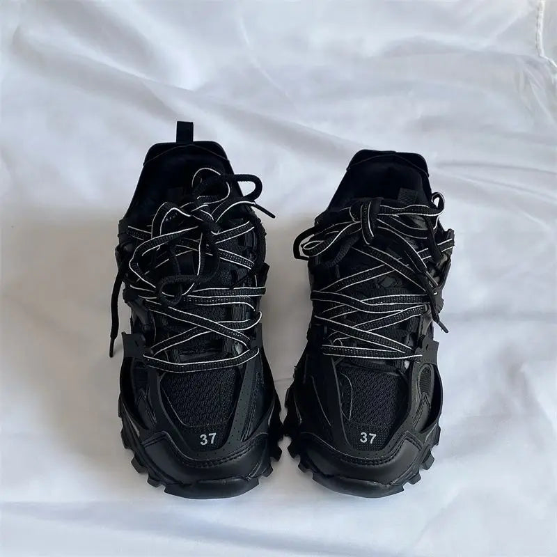 Brand Design Black Chunky Sneakers Unisex Fashion New Men's Dad Shoes