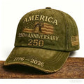 wholesale -Vintage Distressed 250th Anniversary Baseball Cap