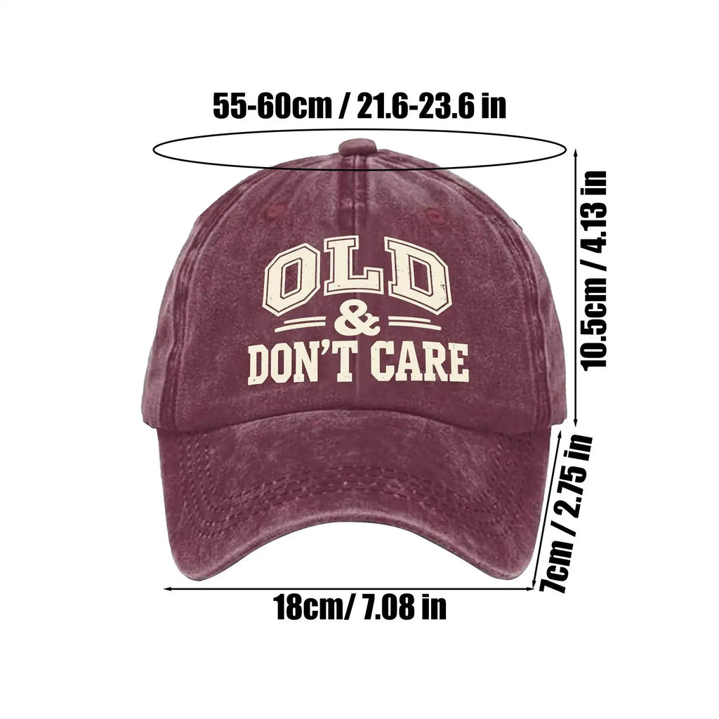 Vintage Baseball Caps Retro OLD Dont Care  printing Hat Unisex Style Distressed Washed