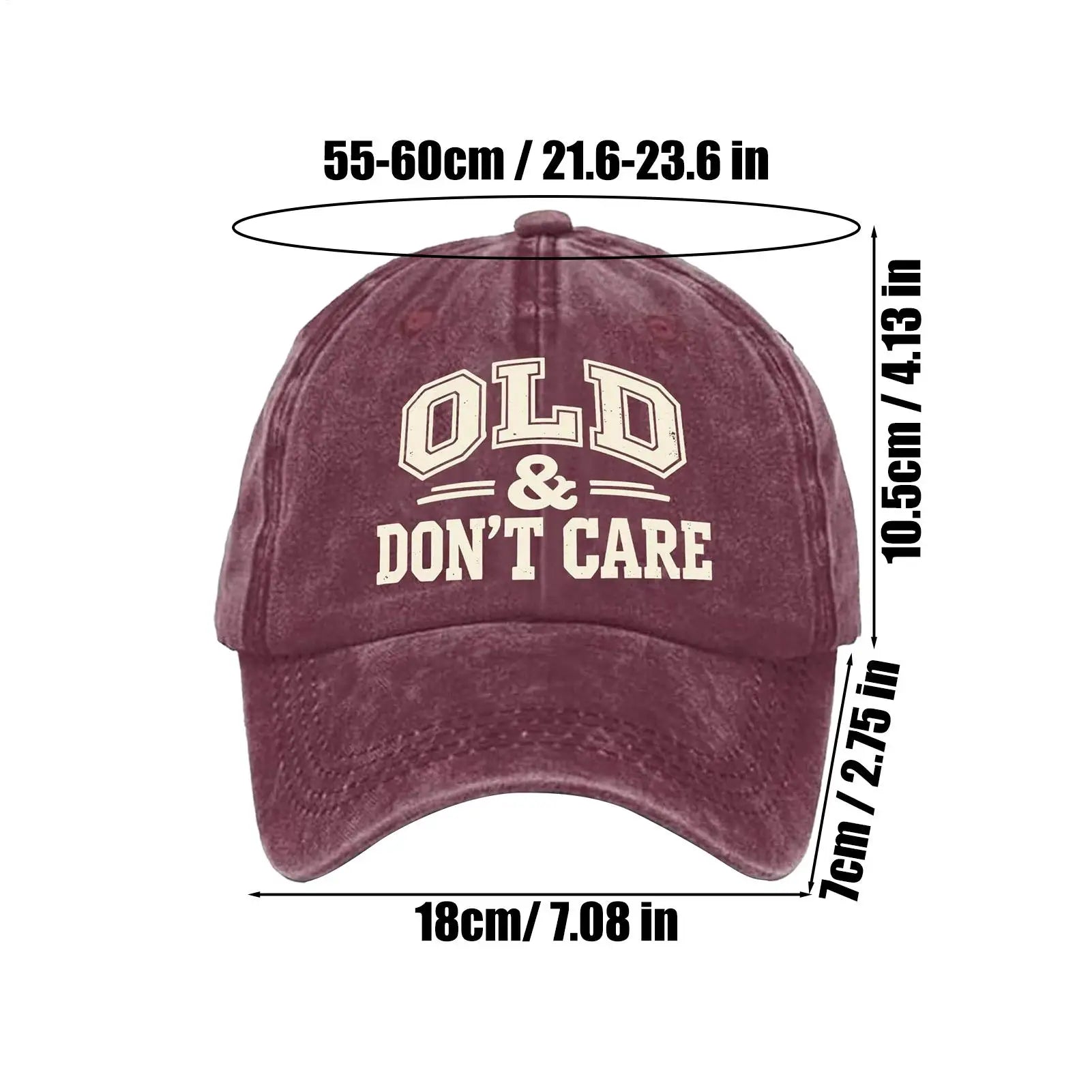 Vintage Baseball Caps Retro OLD Dont Care  printing Hat Unisex Style Distressed Washed