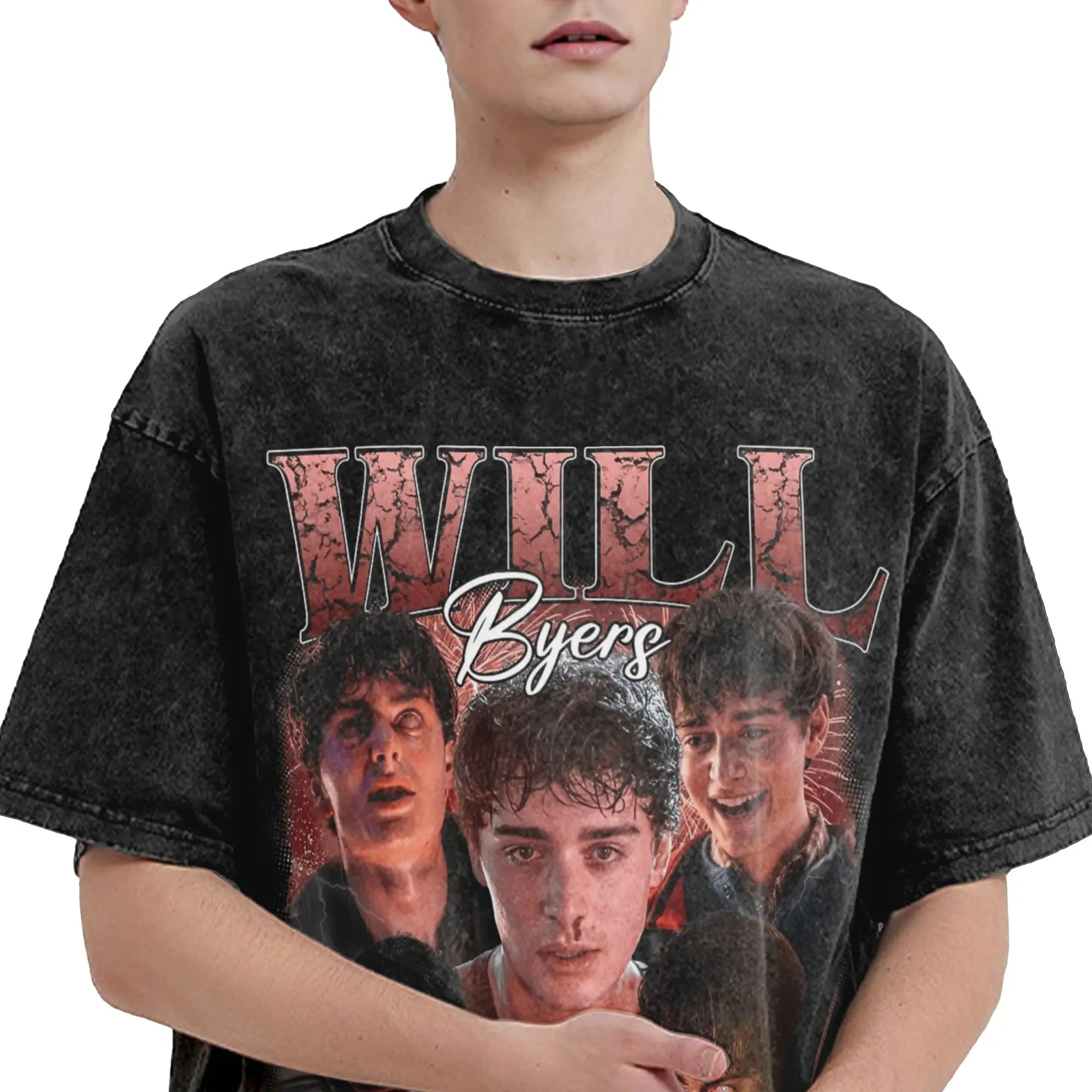 Oversized Washed T Shirt Will Byers  Loose T Shirts TV Show Popular Tshirt