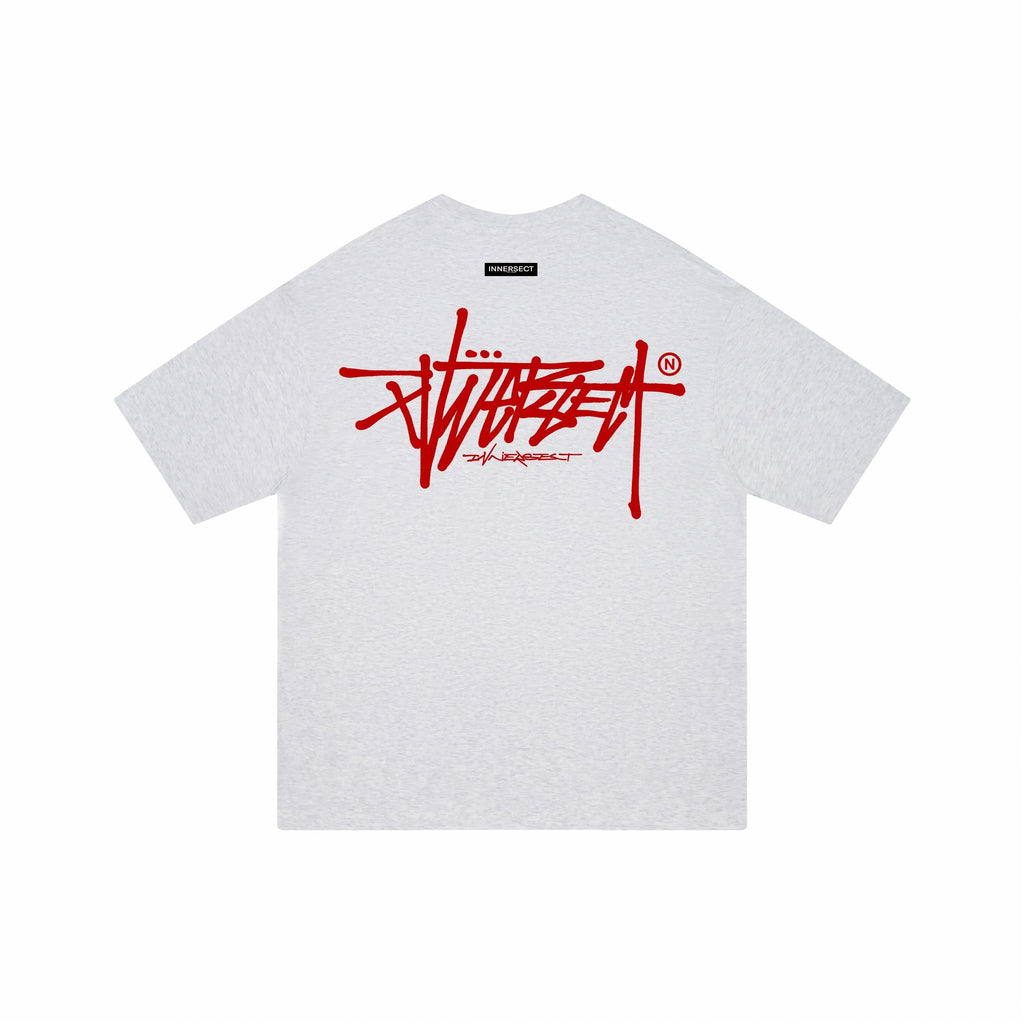 Graffiti Logo Oversized T-Shirt Men Women Streetwear Hip Hop Short Sleeve Tee