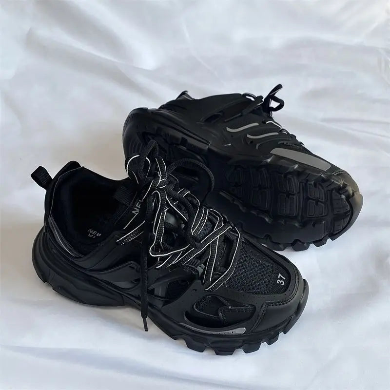 Brand Design Black Chunky Sneakers Unisex Fashion New Men's Dad Shoes