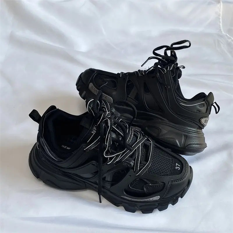 Brand Design Black Chunky Sneakers Unisex Fashion New Men's Dad Shoes