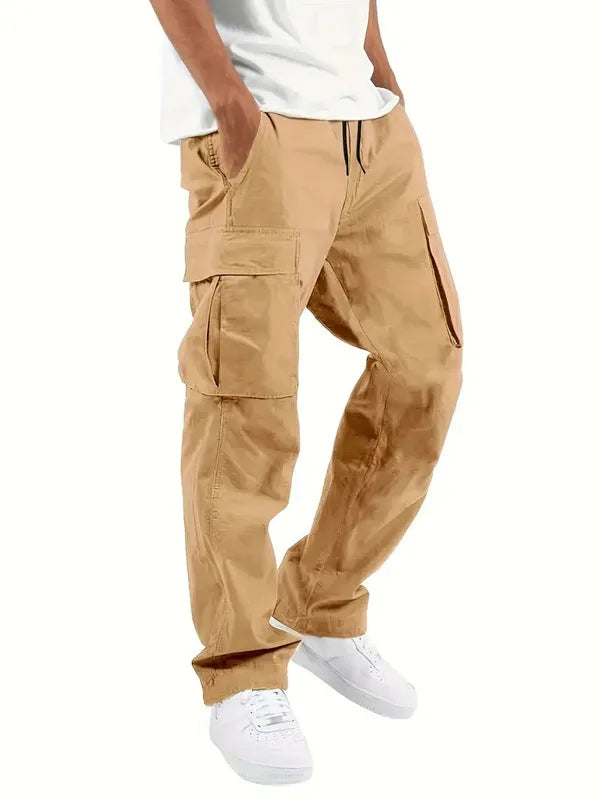 2025Mens Casual Jogger Pants Relaxed Fit Cargo Pants Drawstring Sweatpants Hiking Outdoor Twill Sport Pants