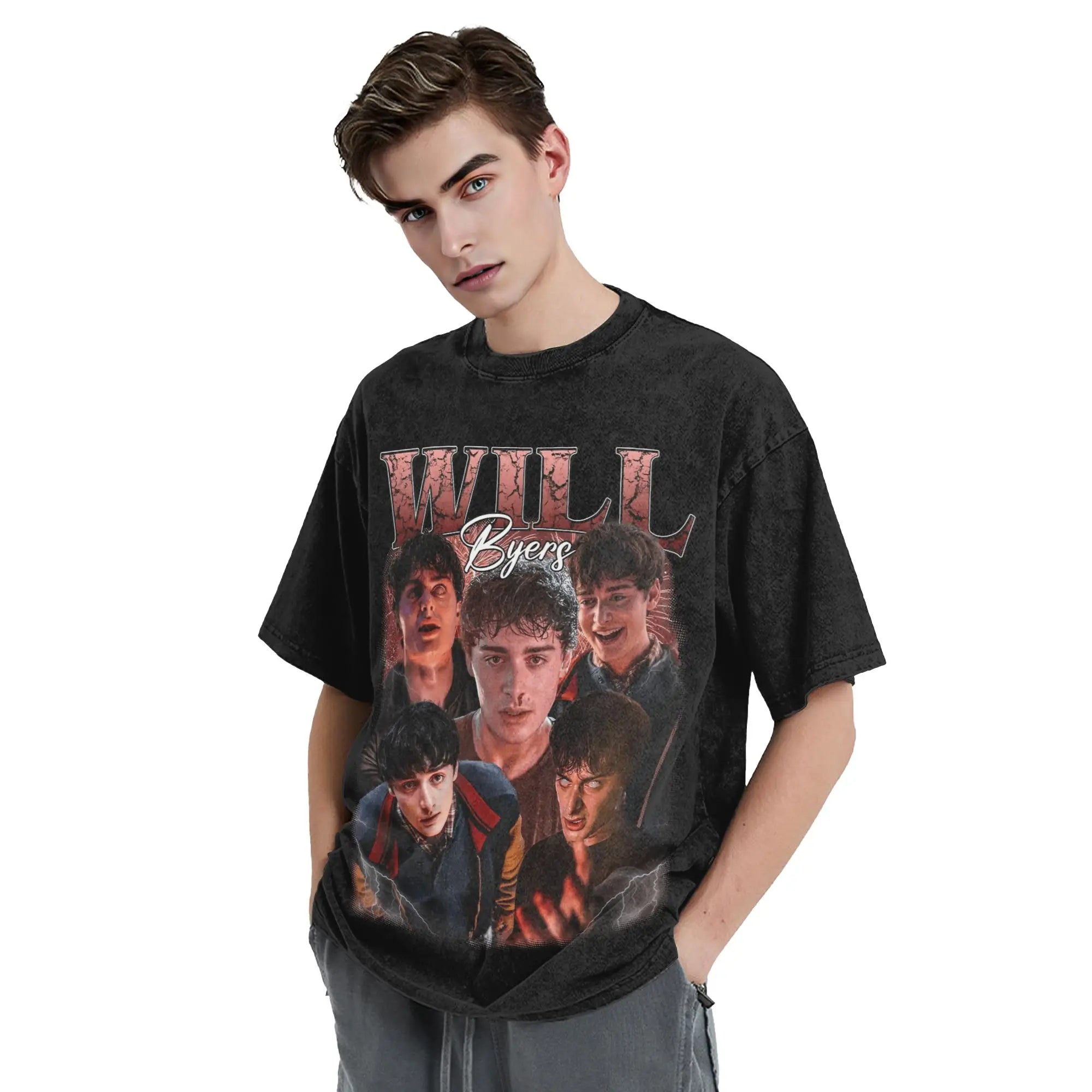 Oversized Washed T Shirt Will Byers  Loose T Shirts TV Show Popular Tshirt