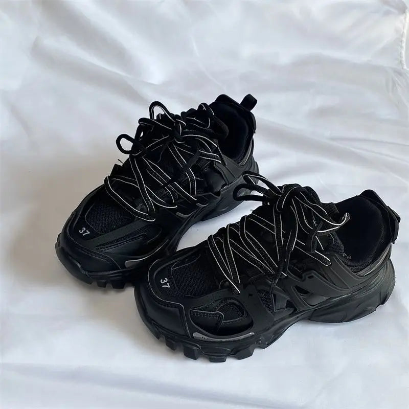 Brand Design Black Chunky Sneakers Unisex Fashion New Men's Dad Shoes