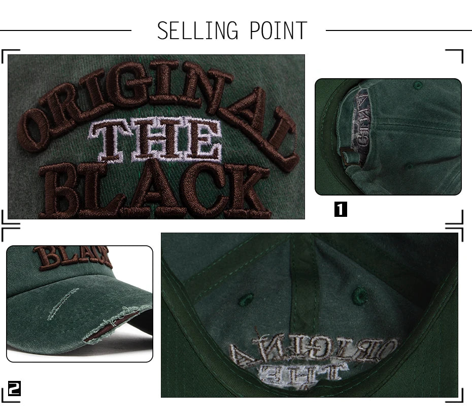 Vintage Baseball Cap Men Women Letter Embroidery Snapback Spring Summer Washed