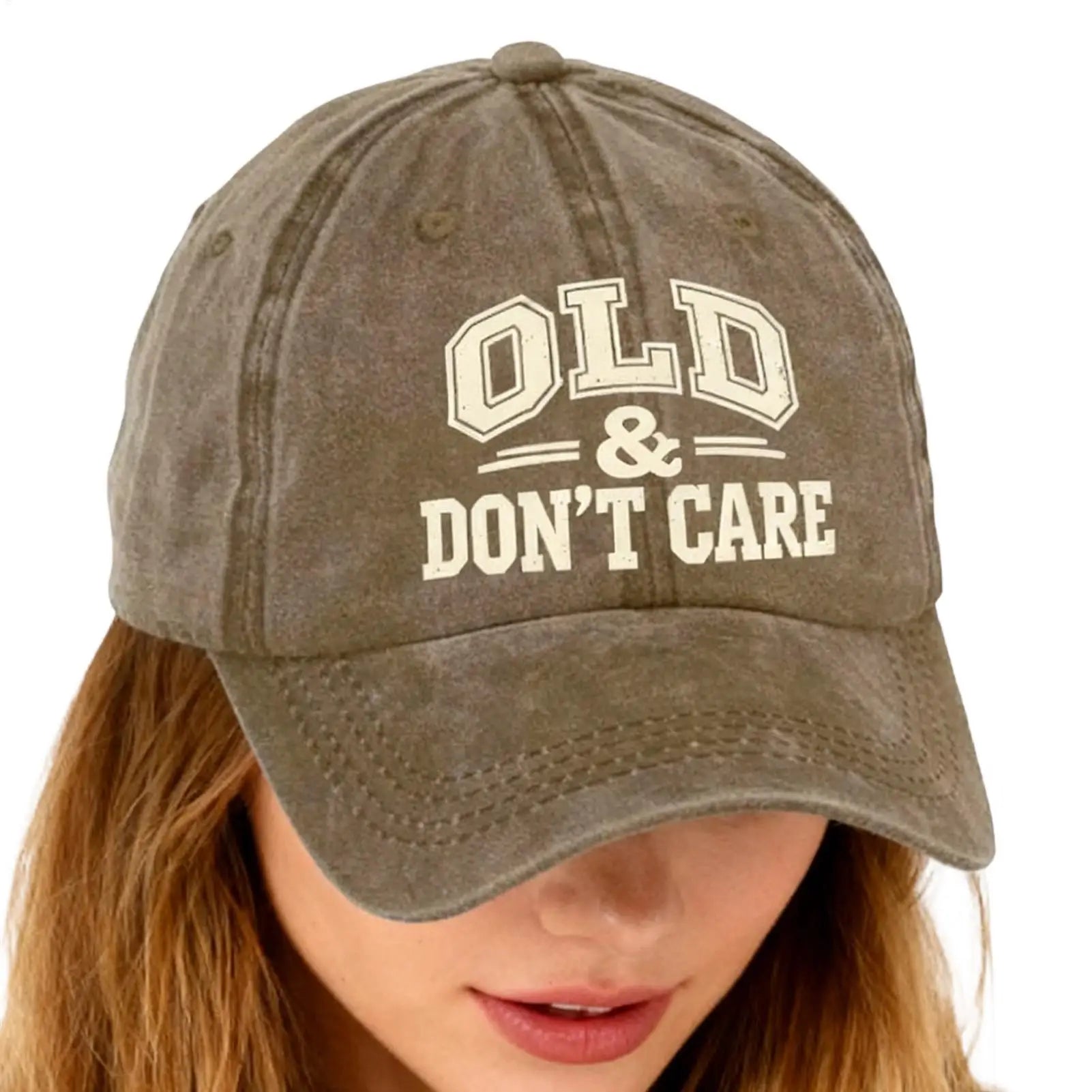 Vintage Baseball Caps Retro OLD Dont Care  printing Hat Unisex Style Distressed Washed