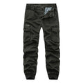 Jaysce Men Casual Joggers Solid Color Pants Men Cotton Elastic Trousers Military Style