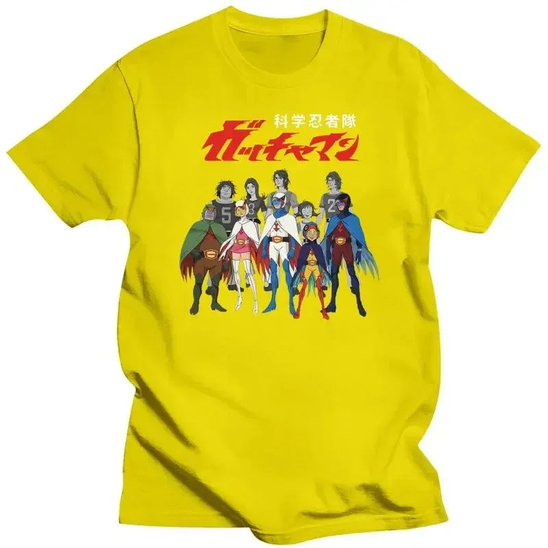 Men Clothing Graphic TShirts Oversized  Battle of The Planets Gatchaman Alter Ego Line-Up  Mens T-Shirt (Black) Oversized Summer