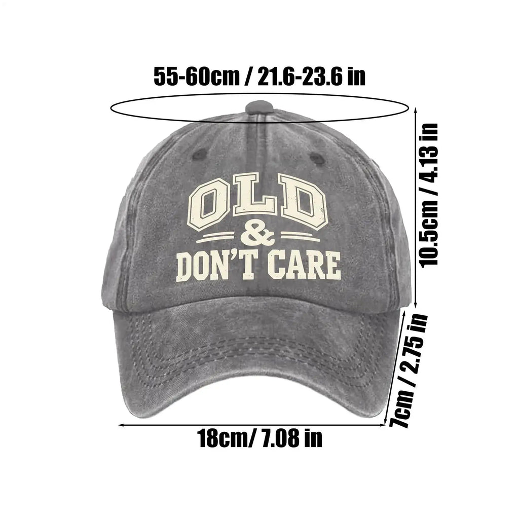 Vintage Baseball Caps Retro OLD Dont Care  printing Hat Unisex Style Distressed Washed