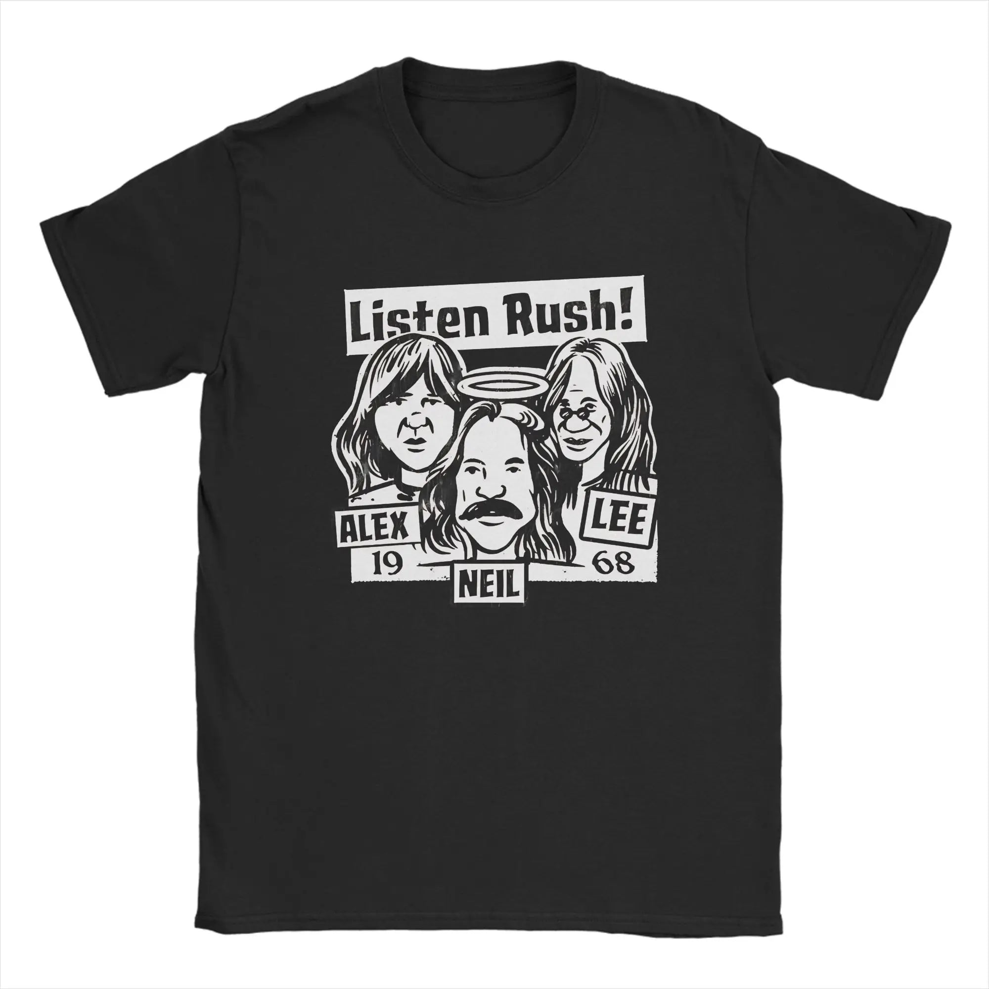 Oversized T Shirt Beach  Rock Music Rush Band Fashion T Shirts  Pure Cotton Tshirt for Men Y2K Casual Big Size Short Sleeve Tees