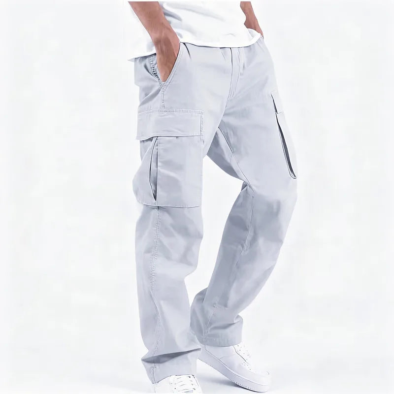 2025Mens Casual Jogger Pants Relaxed Fit Cargo Pants Drawstring Sweatpants Hiking Outdoor Twill Sport Pants