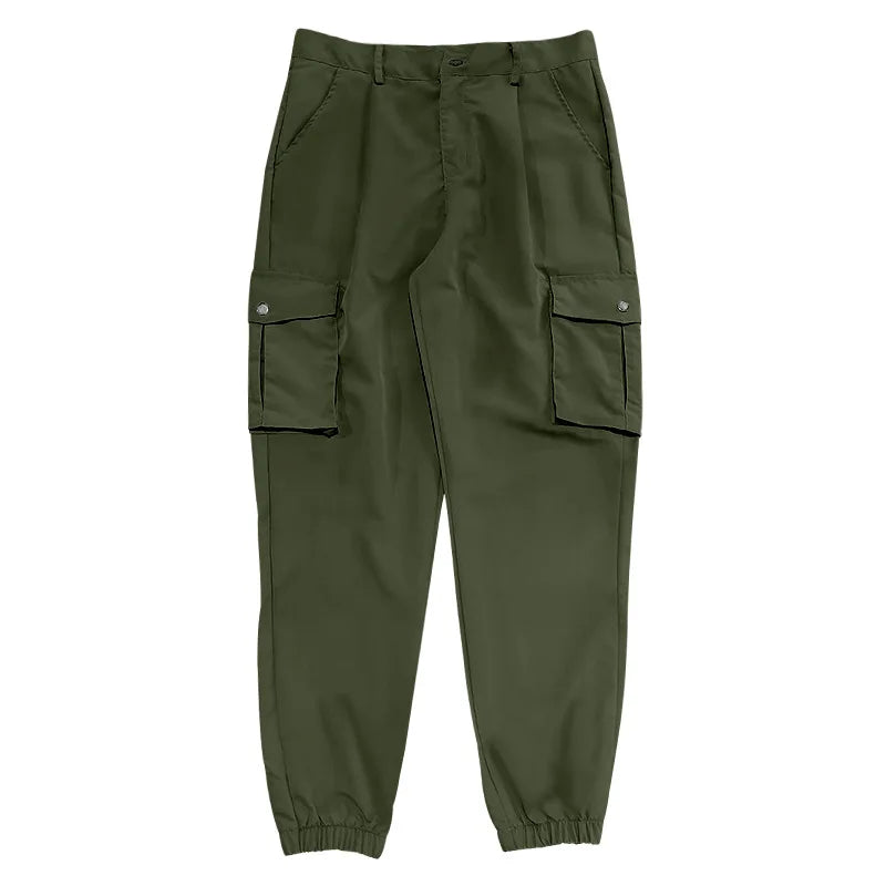 Men's Cargo Jogger Pants Multi Pocket Elastic Waist Casual Trousers