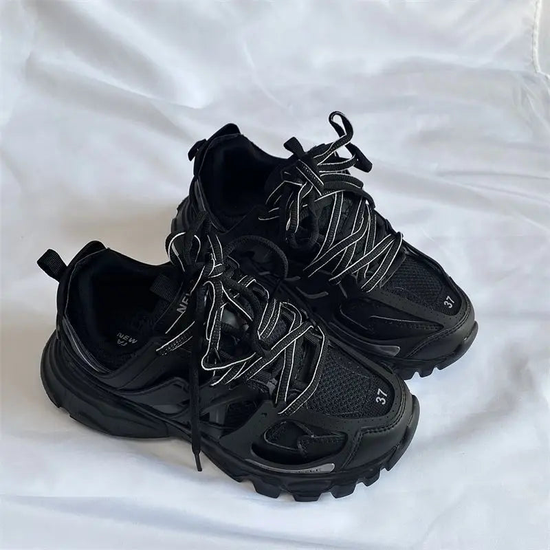 Brand Design Black Chunky Sneakers Unisex Fashion New Men's Dad Shoes