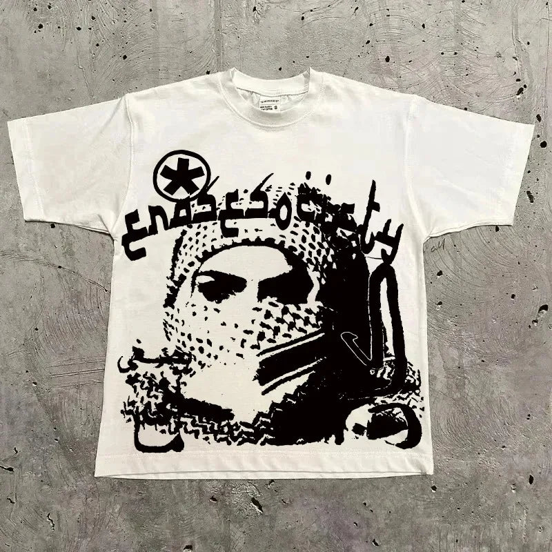 Graphic T-shirt Men Women Vintage Top Hip Hop Streetwear Oversized Tshirt