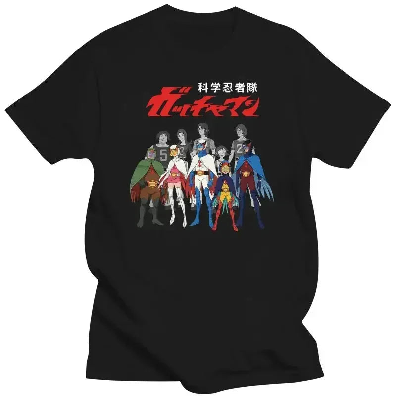 Men Clothing Graphic TShirts Oversized  Battle of The Planets Gatchaman Alter Ego Line-Up  Mens T-Shirt (Black) Oversized Summer