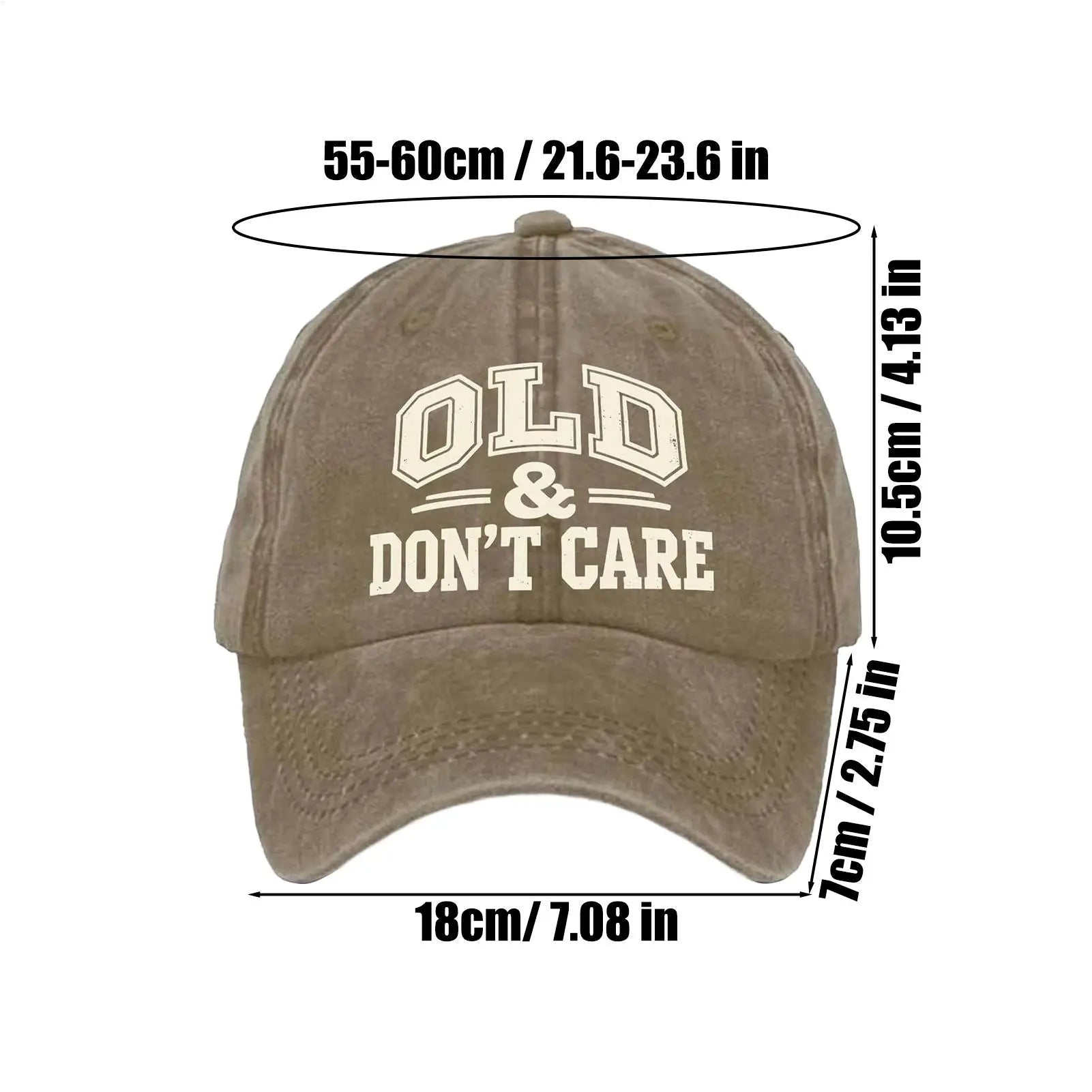 Vintage Baseball Caps Retro OLD Dont Care  printing Hat Unisex Style Distressed Washed