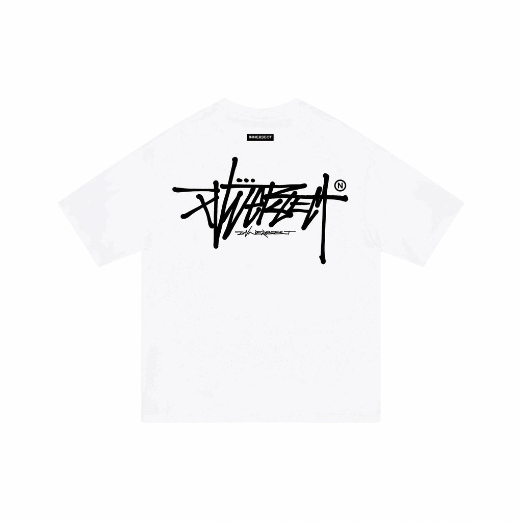 Graffiti Logo Oversized T-Shirt Men Women Streetwear Hip Hop Short Sleeve Tee